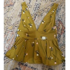 Floral Babydoll Low Cut Top